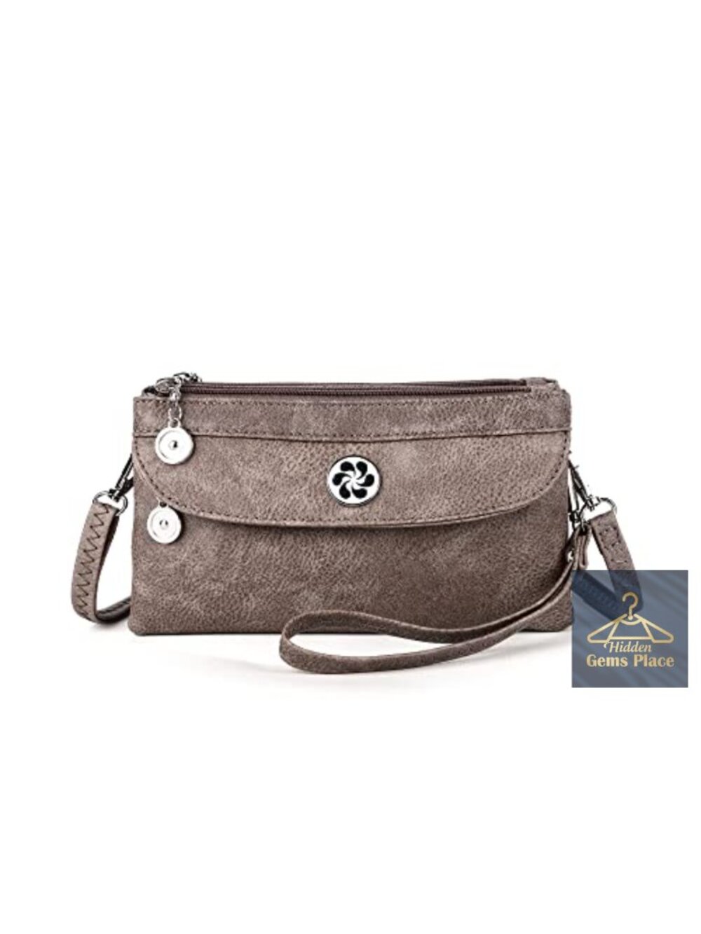 Vegan Leather Crossbody Bag Small Purse for Women with Removable Strap